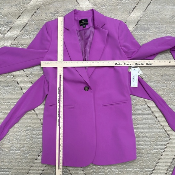 NWT Worthington Purple Long Blazer - Tie Waist - XS - Picture 4 of 7
